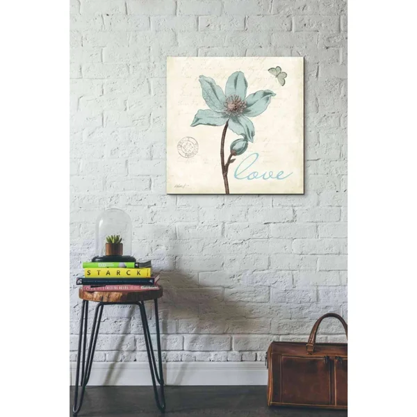 Epic Graffiti 'Touch of Blue IV - Love' by Katie Pertiet, Canvas Wall Art, 26 inchx26 inch, Size: 26 x 26