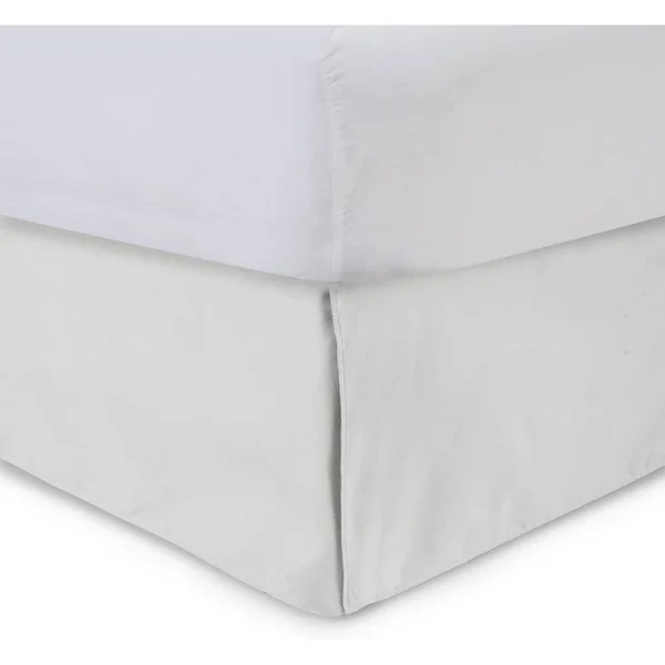 Harmony Lane Classic Tailored Bed Skirt with 18 Drop, King, Bone