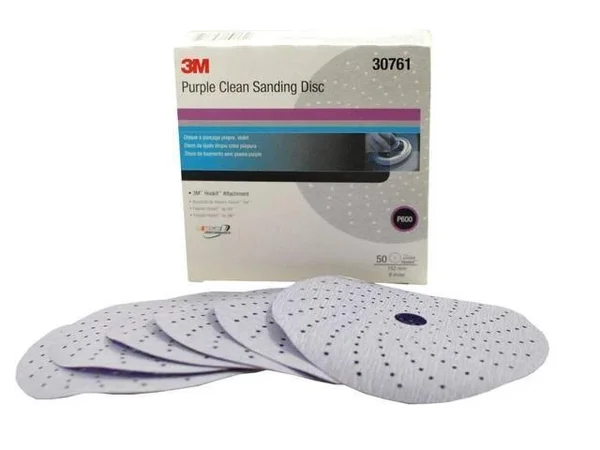 3M 30761 Purple Clean Sanding Hookit Disc 6 in P600 50 Discs/Box