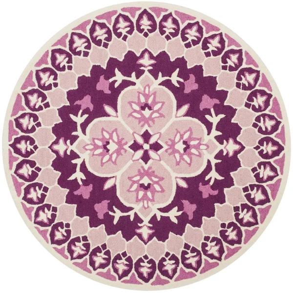 Safavieh 5& x 5& Round Bellagio BLG610A Pink Ivory Rug