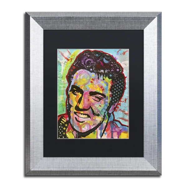 Trademark Art Elvis by Dean Russo Matted Framed Painting Print Size: 14x22 H x 11x22 W x 0.5x22 D