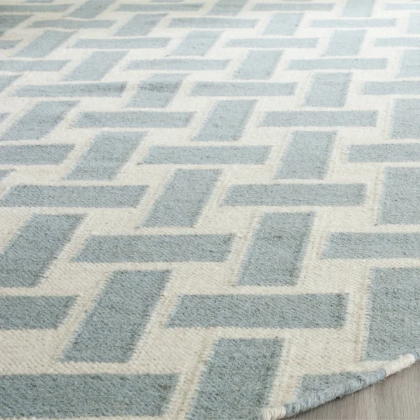 Safavieh Dhurries DHU201A 2&6x22 x 4&0x22 Turquoise - Ivory Area Rug