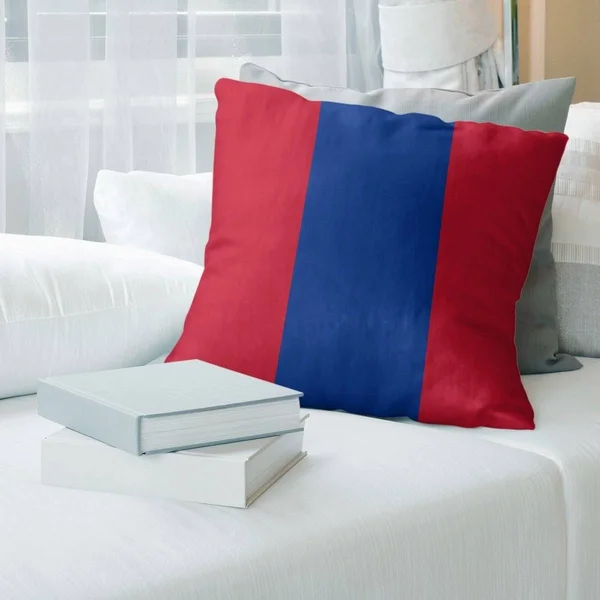 New England New England Throwback Football Stripes Pillow-Faux Linen - 14 x 14 - Square - Zipper Closure - Medium - Removable Co