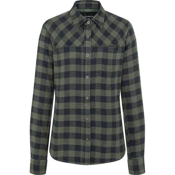 Black Diamond Women's Spotter LS Flannel Shirt - Xs - Tundra - Carbon Plaid