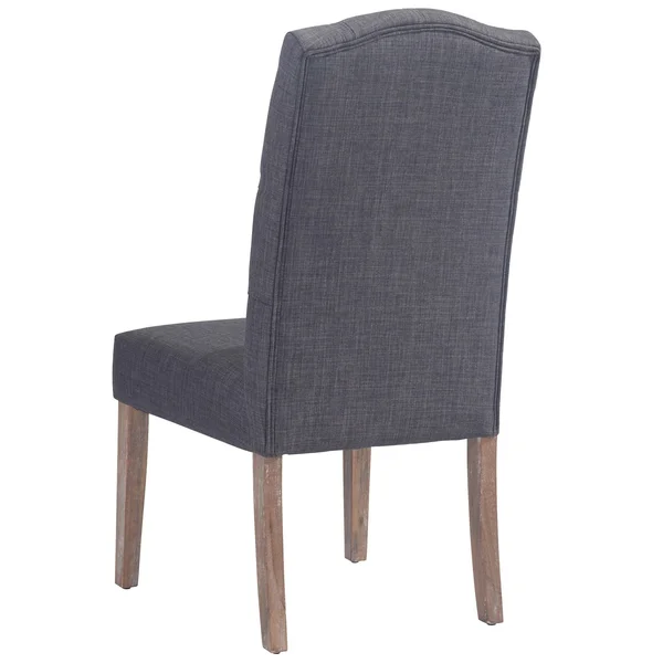Lucian Button Tufted Side Chair- Set of 2, Grey, One Size
