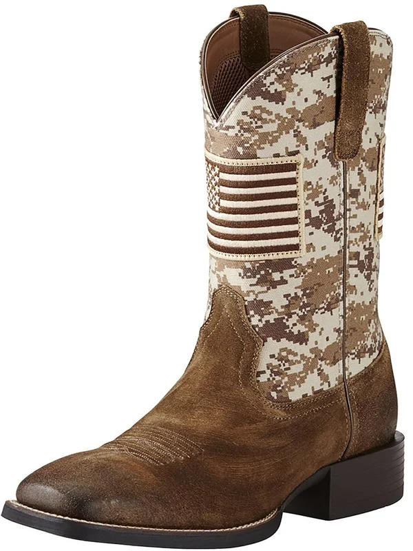 Ariat Men's Sport Patriot Western Boots - Antique Mocha/Sand Camo