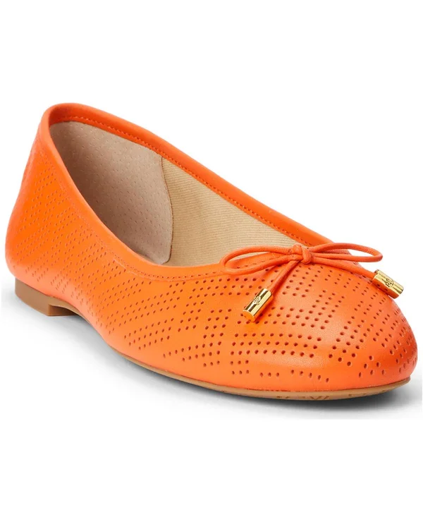 Lauren Ralph Lauren Jayna Flat Women's Shoes Orange : 5.5 B - Medium