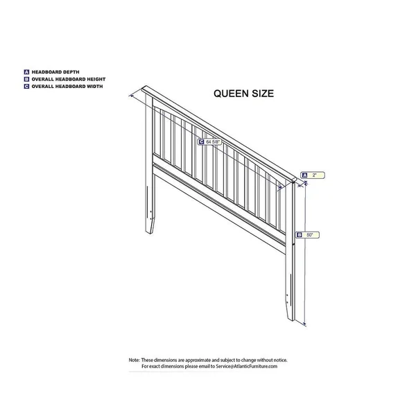 Atlantic Furniture AR287849 Mission Headboard Queen