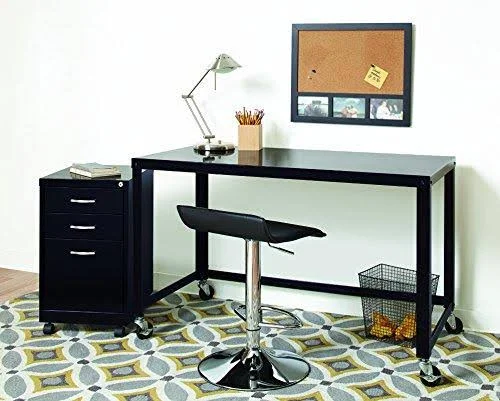 Office Dimensions 48x22 Wide Mobile Metal Desk Workstation - Home Office Collection - White