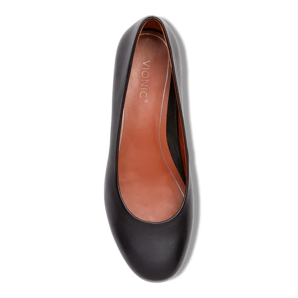 Vionic Women's Hannah Ballet Flat Black Leather