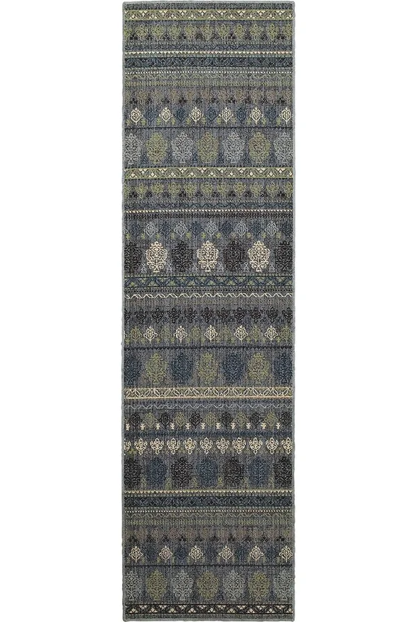 Tommy Bahama Vintage 591E2 2&7x22 x 9&4x22 Runner Blue, Blue Area Rug