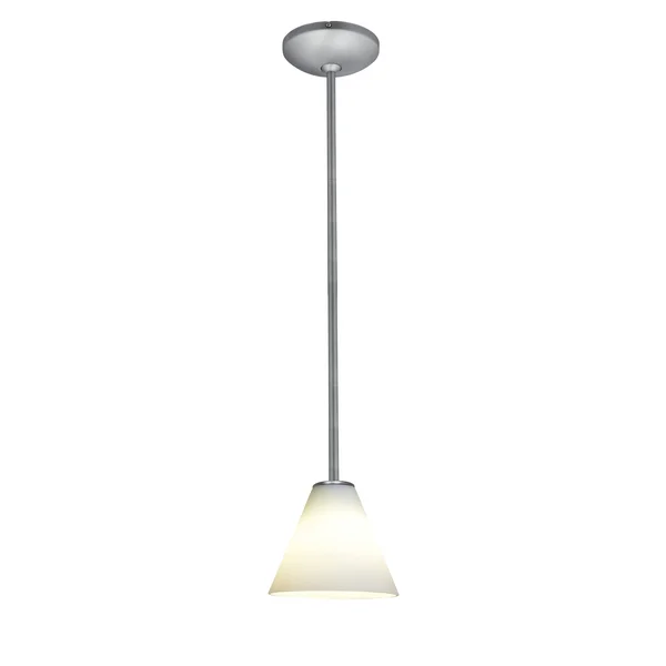 Access Lighting Martini 1-Light Pendant - Brushed Steel - 28004-2R-BS/WHT