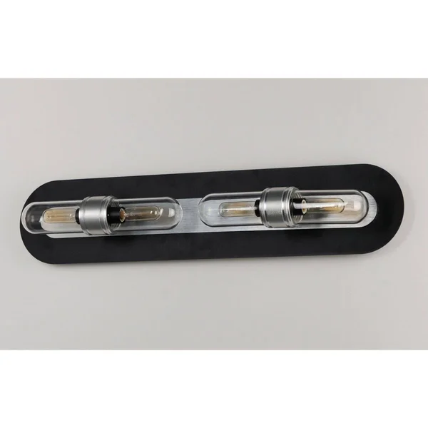 Maxim Lighting 21704CLBKAL Dual 4-Light Bath Vanity in Black, Brushed Aluminum
