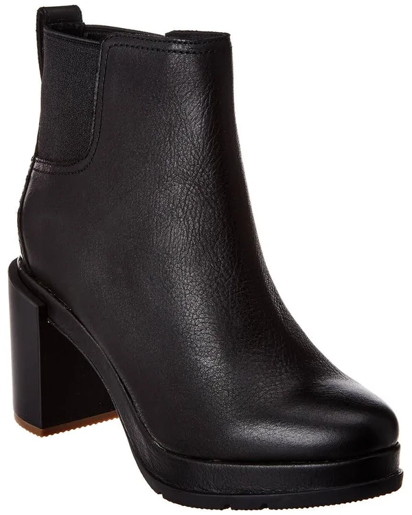Sorel Blake Womens Leather Ankle Chelsea Boots, Black