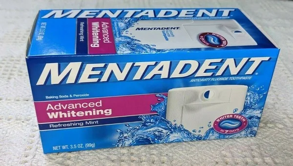 Mentadent Anticavity Fluoride Toothpaste - Advanced Whitening, Refreshing Mint - 3.5 oz