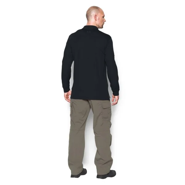 Under Armour Men's Black Tac Performance Long Sleeve Polo