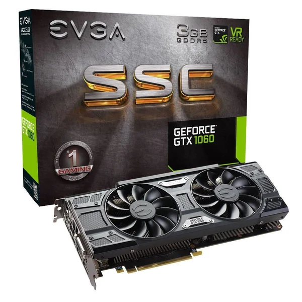 EVGA GeForce GTX 1060 0 SSC Gaming ACX 3.0 Graphics Card - 3 GB GDDR5 - 192-bit - 1607 MHz