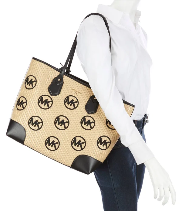 Michael Kors Eva Large Tote Black Multi One Size
