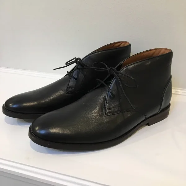 Mens Boot Black Leather Clarks Glide Chukka Size 10.5