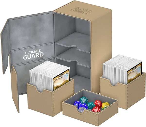 Ultimate Guard - Twin Flip&n&Tray Deck Case - XenoSkin Standard 200+ Sand