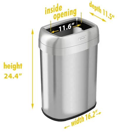 HLS Commercial Hls13Stv Trash Can 13 Gallon Open Top Oval