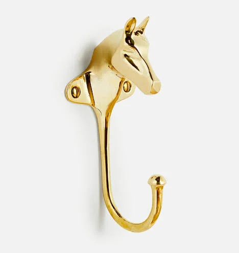 Horse Solid Brass Single Hook C106439