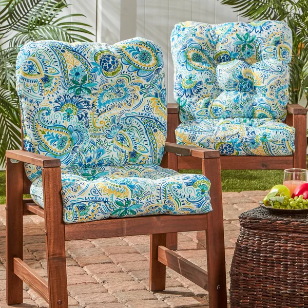 Set of 2 Outdoor Seat/Back Chair Cushion Baltic Greendale Home Fashions, 42 x 21 x 4 inches