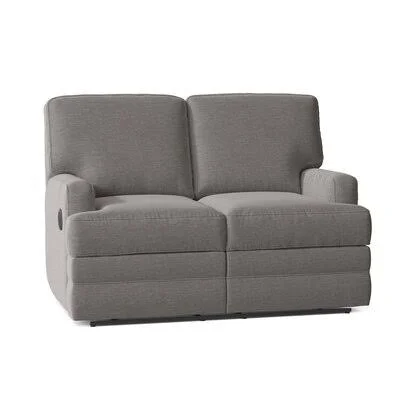 Kaiya 59x22 Square Arm Reclining Loveseat Wayfair Custom Upholstery Body Fabric: Sunbrella Flagship Pewter