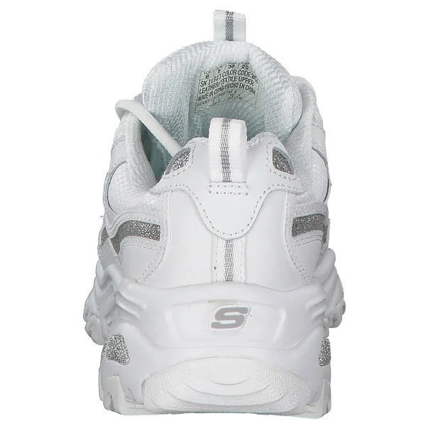 Skechers Women's D&Lites Now and Then Sneaker - Size: 9, White/Silver