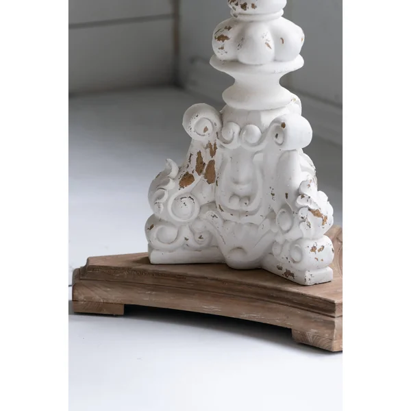 Round Side Table Antique White/Natural - Au0026B Home