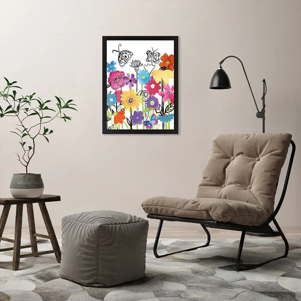 Americanflat Floral Magic II by Farida Zaman Black Framed Print 16x20