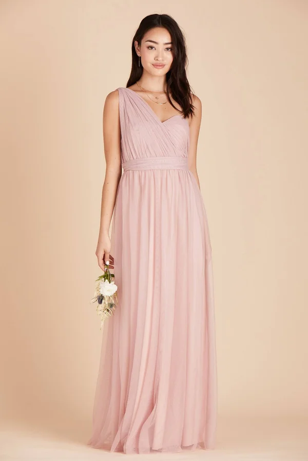 Birdy Grey Christina Convertible Tulle Bridesmaid Dress in Dusty Rose Xs, Dusty Rose