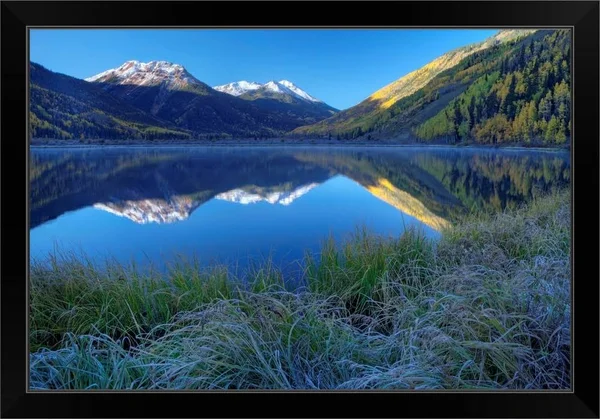 USA - Colorado, San Juan Mountains, Frosty Morning at Crystal Lake, Black Framed Wall Art, 30x20, Great Big Canvas
