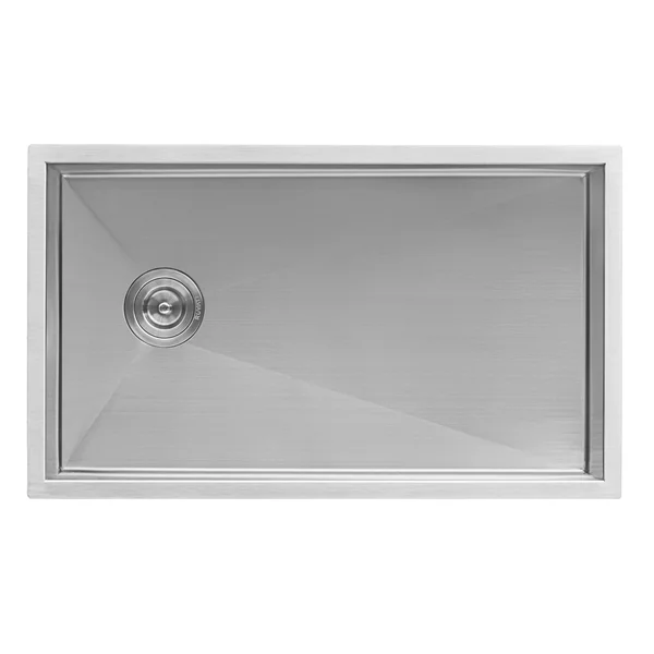 Ruvati 30-Inch Slope Bottom Offset Drain Undermount Kitchen Sink Single Bowl Stainless Steel - RVH7480