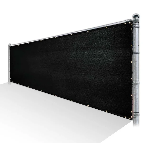 ColourTree 4 ft. x 109 ft. Black Privacy Fence Screen HDPE Mesh Screen with Reinforced Grommets for Garden Fence (Custom Size)