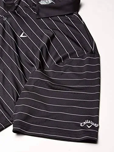 Callaway Men's Ventilated Stripe Golf Polo - Small, Black