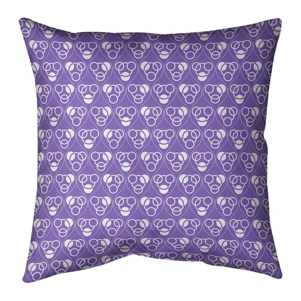 Cool Tones Classic Circles & Waves Throw Pillow - 14 x 14 - Blue - Linen