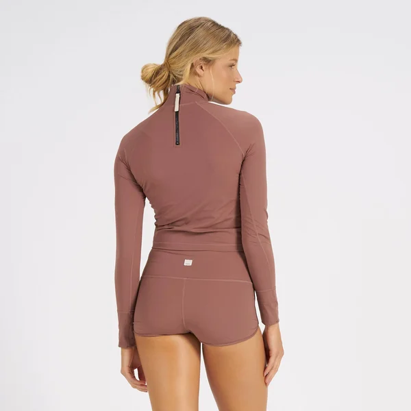 Marine Mock Neck by Vuori in Terracotta, Size Medium