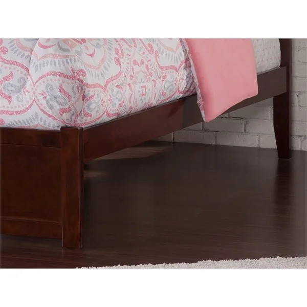 Atlantic Furniture AR8012114 Concord Twin XL Flat Panel Footboard with 2 Urban Bed Drawers Antique Walnut