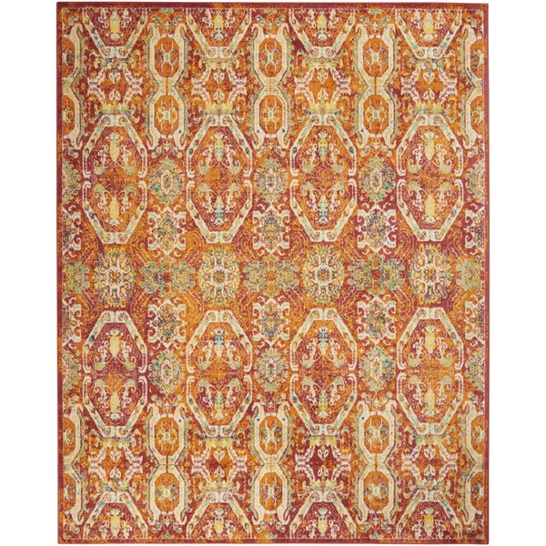 Nourison Allur ALR05 Area Rug, Red Multicolor, 9& x 12&