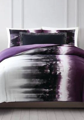 Vince Camuto Mirrea Comforter Set, King, White/Purple