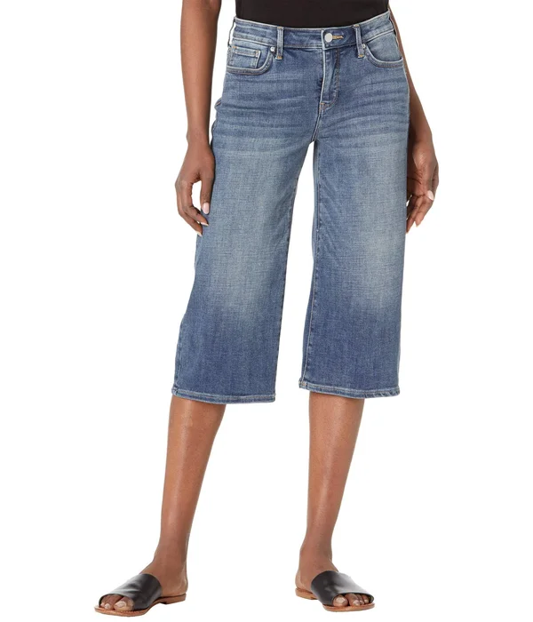 Nydj Wide Leg Pedal Pusher Jeans - Seline - Blue - 10