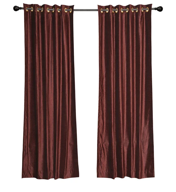 Luxury Set of 2 Wine Velvet Grommet Curtain Panels Drapes with 2 Matching Tiebacks