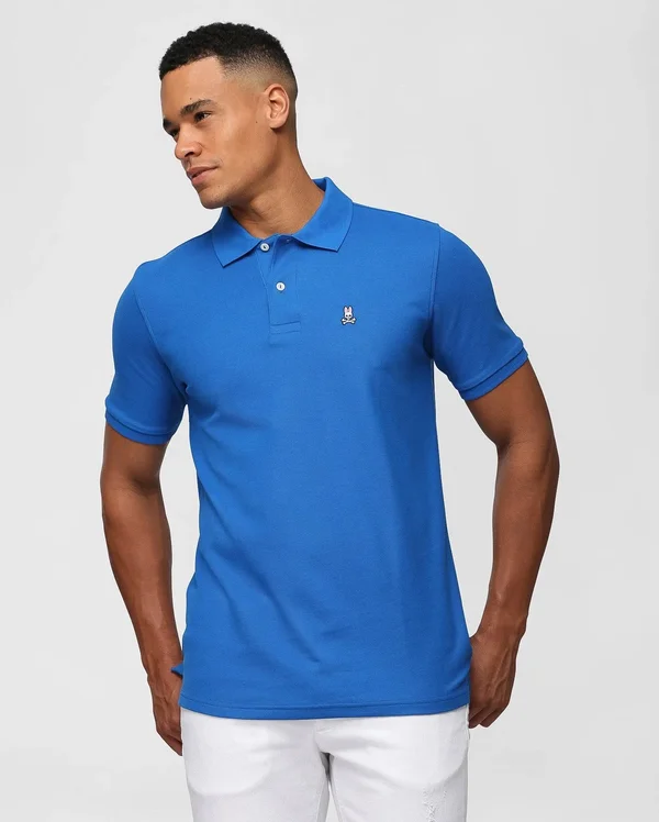 Psycho Bunny Men's Classic Polo Heather Grey
