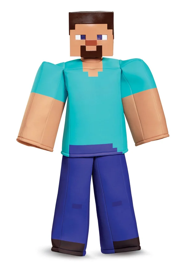 Disguise Steve Prestige Deluxe Mojan Minecraft Player Video Game Book Week Boys Costume Blue Medium (7-8)