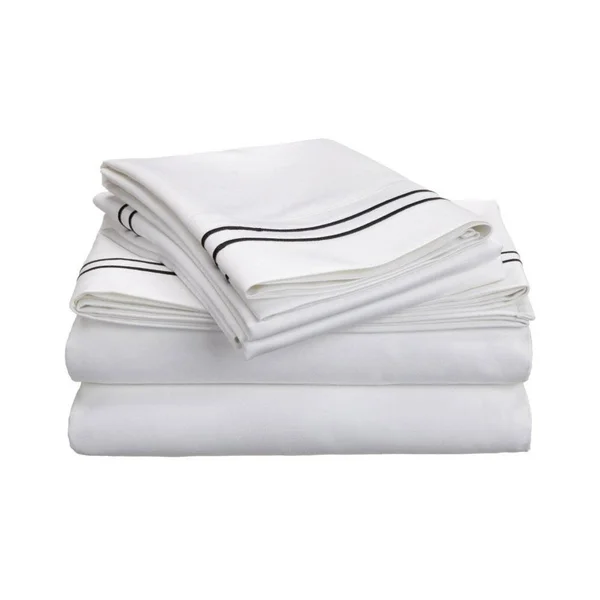 eLuxury 800 Thread Count Egyptian Cotton Embroidered Sheets - Full