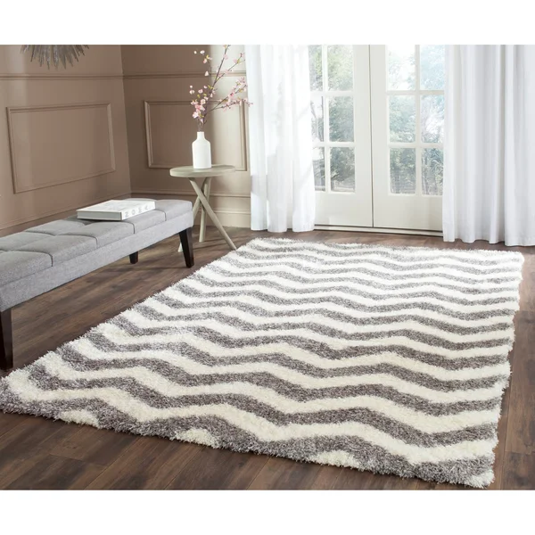 Safavieh Montreal Shag SGM846B Ivory/Grey 4& x 6& Area Rug