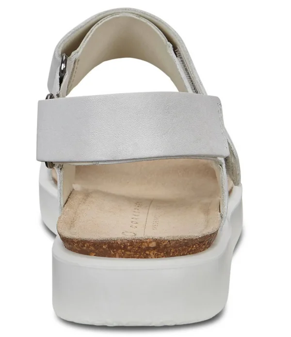 Ecco Corksphere Strap Sandal - White - Flat Sandals