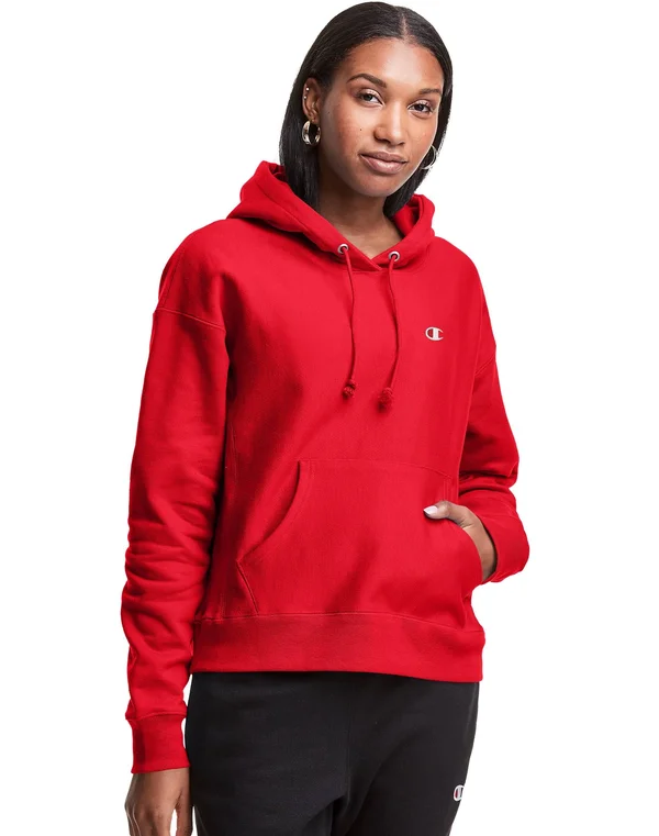 Champion Women's Embroidered Logo Hoodie - Red