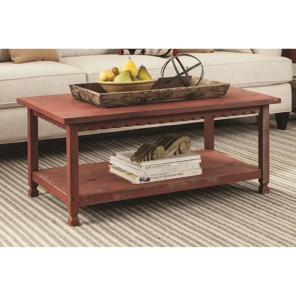 Alaterre Country Cottage Coffee Table, Red